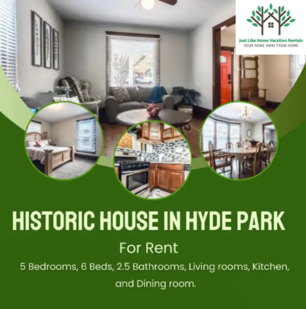 The image showcases a beautifully appointed, spacious living area with plush seating, a welcoming dining table set for family meals, a modern kitchen visible in the background, and glimpses of a cozy bedroom—inviting guests to imagine relaxing, dining, and gathering together in comfort.
